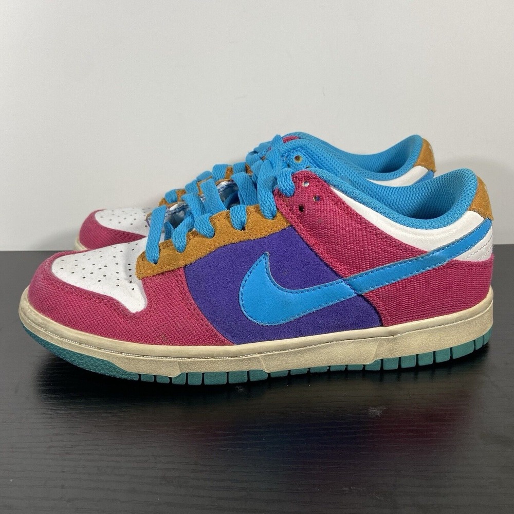 Women's Nike Dunk Low 6.0 SB Brilliant Magenta Vivid Blue‎ 314141-641 Size 7.5